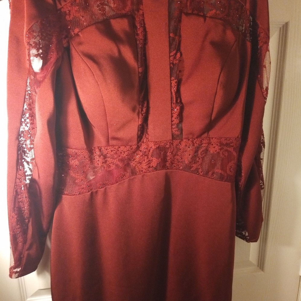Claret red dress